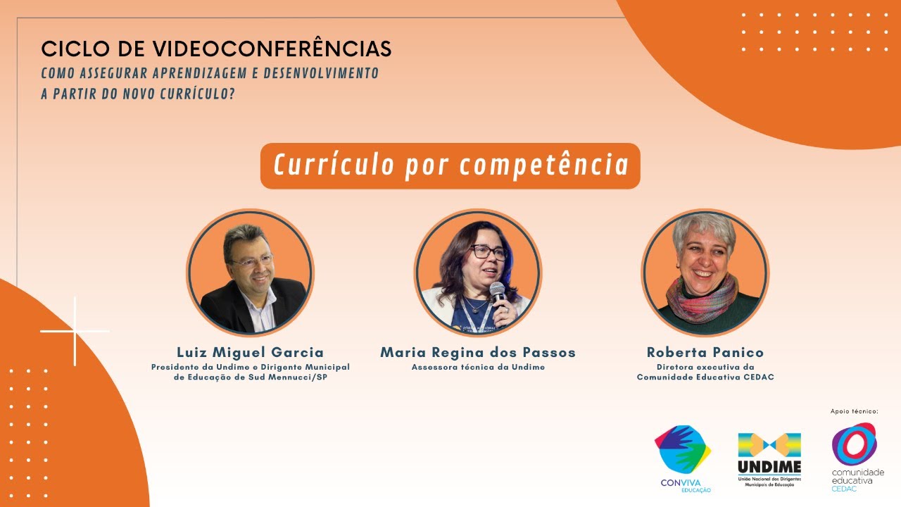 Ciclo de videoconferências sobre o novo currículo: Currículo por competência