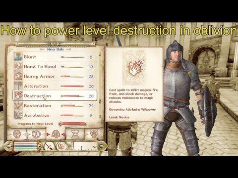 How to power level destruction in oblivion
