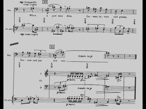 Igor Stravinsky - Elegy for JFK for Soprano and Three Clarinets (1964) [Score-Video]