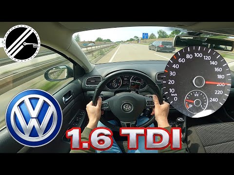 VW Golf 6 1.6 TDI | 105 PS | Top Speed Drive German Autobahn No Speed Limit POV