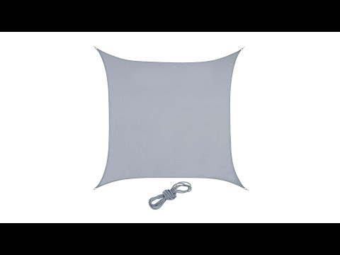 Voile d'ombrage carrée en PES gris clair Gris - Textile - 200 x 1 x 200 cm