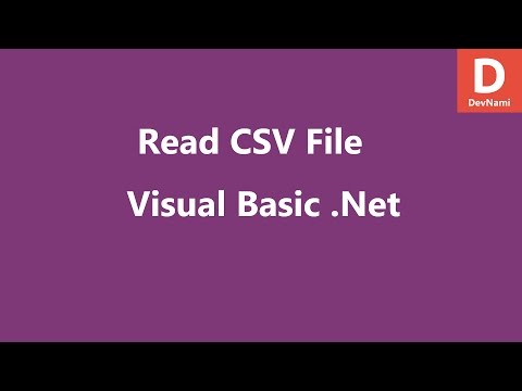 Visual Basic Net Read CSV File