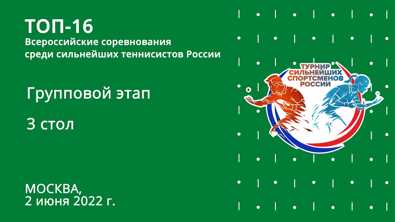 «ТОП-16» Групповой этап. 3 стол г.Москва. 2 июня 2022г.