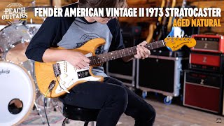 Video thumbnail for No Talking...Just Tones | Fender American Vintage II 1973 Stratocaster | Aged Natural by Peach Guitars