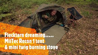 Flecktarn dreaming..............Mil Tec Recon 1 man tent & Mini twig burning stove.