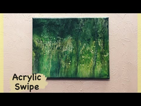 فن سكب الاكريليك | لوحة جميلة بطريقة سهلة | acrylic swipe | acrylic pouring
