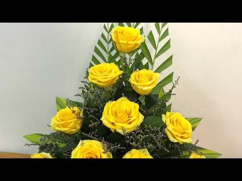 Cắm Hoa Dâng Bàn Thờ Với 10 Hoa Hồng Vàng ( Hướng Dẫn Cắm Hoa)