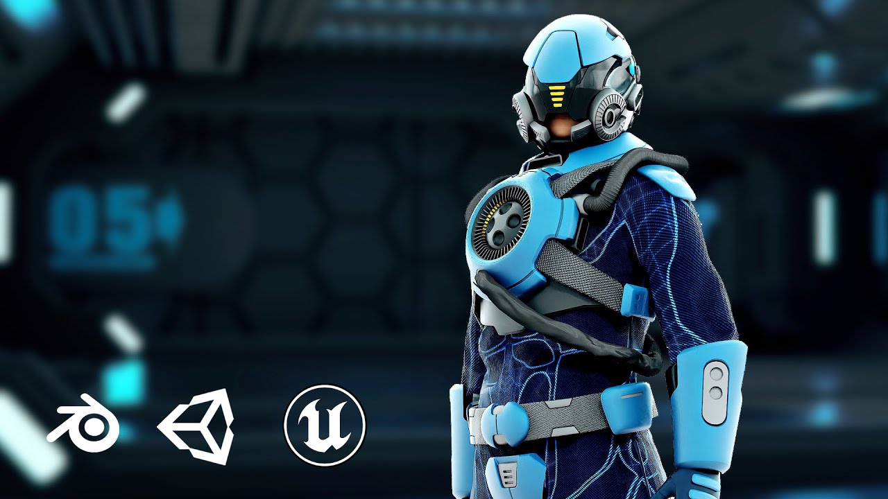 Cyber Astronaut-X Auto-Rig Pro Rigged For Mixamo Unreal Engine Unity 3D Model