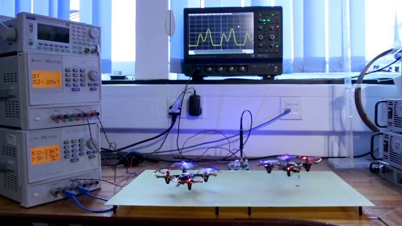 Indefinite powering of 2 battery-less drones with a single charging coil