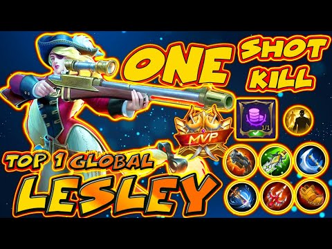 "ONE shot ONE kill" TOP 1 GLOBAL LESLEY ~ WAGLIO Gameplay || Mobile Legends