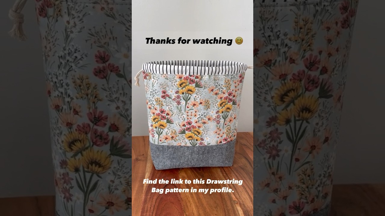 Drawstring Bag (medium size) #sotakhandmade #sewing #bag #learntosew #sewingtutorial #drawstringbag