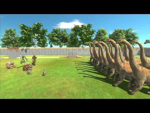 Infernals vs 20 Herbivore dinosaurs-animal revolt battle simulator - animal battle simulator