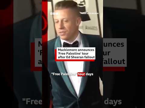 Macklemore announces 'Free Palestine' tour after Ed Sheeran fallout. #BBCNews