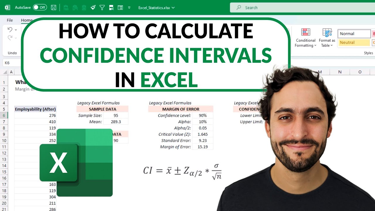 How to Calculate Confidence Interval in Excel - Statistics for Excel
