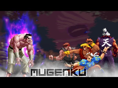 Daemon Goro vs Dragon Ryu, Reu Evil Ken, Passive Aggressive Chun Li, Shin Akuma MUGEN Multiverse