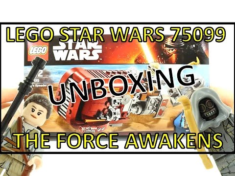 LEGO STAR WARS THE FORCE AWAKENS REY'S SPEEDER 75099 UNBOXING & REVIEW Video