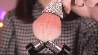 ASMR Sensitive Fluffy Triggers & Mic Brushing for Sleep 💤 Face Brushing + Hand Movement (No Talking)