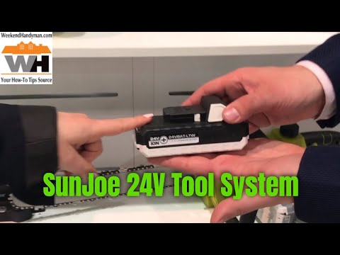 Cordless 24V Volt SunJoe Hand Power Tools for Yard and Garden Grass Trimmer Blower Saw