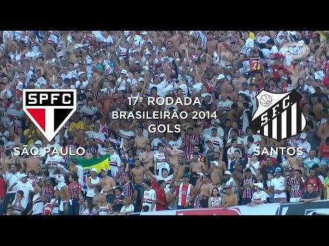 Gols - São Paulo 2 x 1 Santos - Brasileirão 2014 - 24/08/2014