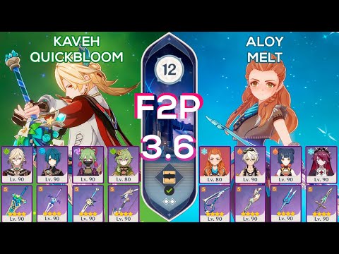 [F2P] Spiral Abyss 3.6 Kaveh QuickBloom & Aloy Melt I Spiral Abyss Floor 12 9 stars Genshin Impact