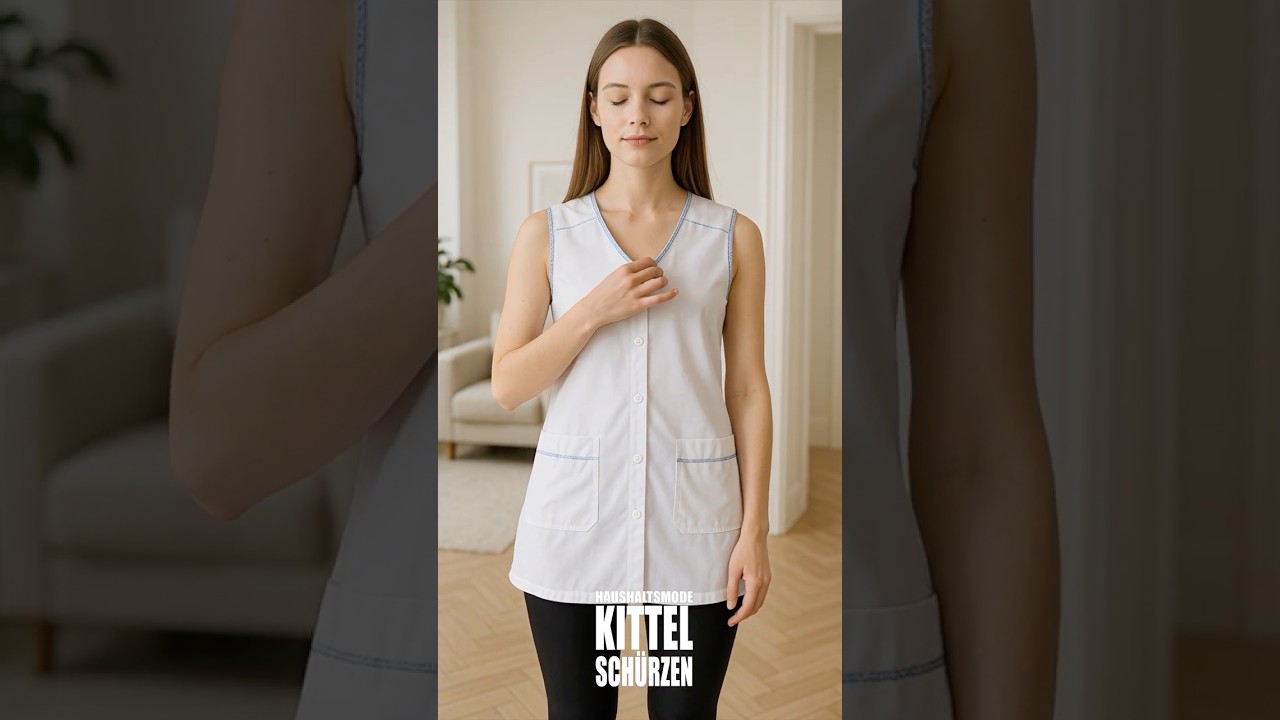 #AI Kittel I #Hausfrau im weißen #Kittel – schlicht, bequem und einfach schön 🤍🏡