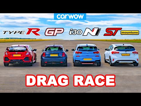 Civic Type R v MINI GP v I30 N v Focus ST - DRAG RACE