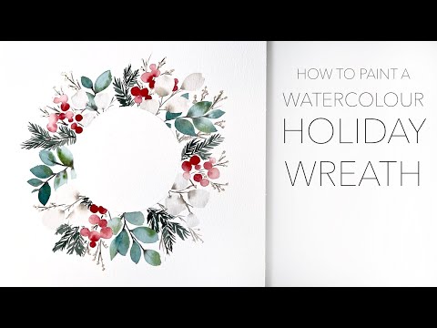 How To Paint A Watercolour Holiday Wreath