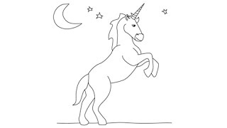 How to draw a Unicorn - Easy step-by-step drawing lessons for kids