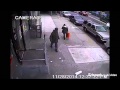 US mugger kicks woman carrying baby to the ground.