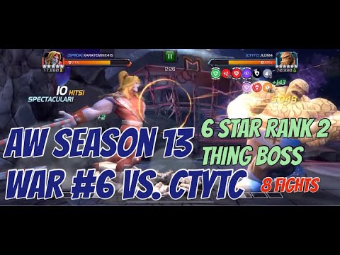 Omega red takes on 6 Star Rank 2 Thing AW Boss & KM & Korg Mini's - Marvel Contest of Champions