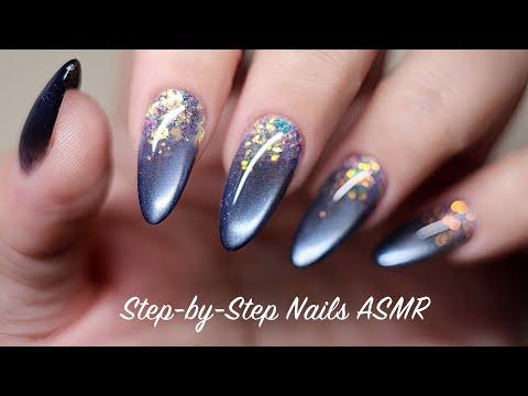 ✨ Stardust Mirage Step-by-Step Nail Art Tutorial | Nail Extension | Calm & Relaxing | ASMR | Ep.37