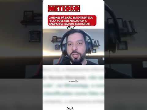 JANONES DÁ LIÇÃO EM ENTREVISTA: “LULA PODE SER ANALÓGICO, A CAMPANHA TEM QUE SER DIGITAL”