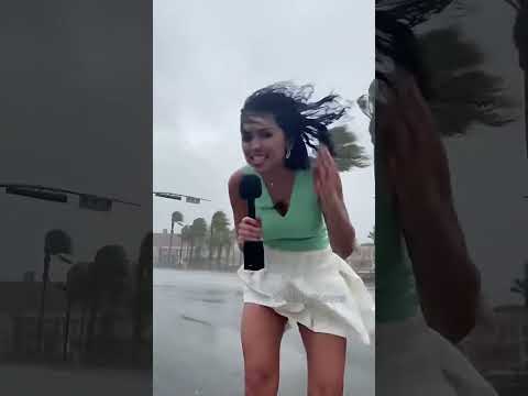 Reporter vs. Wind: Who Wins? 🌪️😂