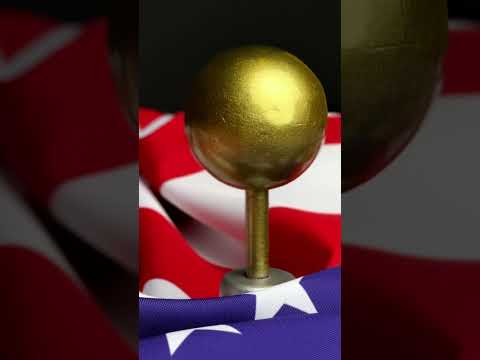 Набор для трех флагов, держатель, атласный флаг Украины ЕС США двусторонний, древко 2 м, наконечник Тризуб - фото 1 - id-p1863429884