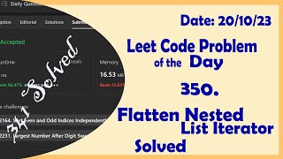 YouTube video '341 || Flatten Nested List Iterator || C++ || Leetcode Daily Challenge'