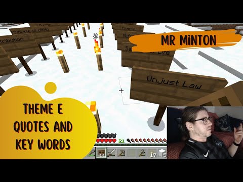 Mr Minton Revision - GCSE RE - Theme E Quotes and Key Words - While building a Minecraft church