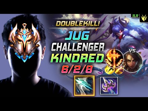 Challenger Kindred Jungle vs Nidalee - 챌린저 정글 킨드레드 템트리 룬 돌풍 정복자 キンドレッド Киндред 永猎双子 - LOL KR 11.11