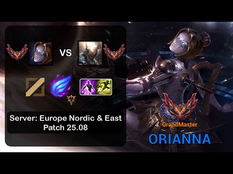 Orianna Mid vs Pantheon - EUNE GrandMaster - Patch 25.08