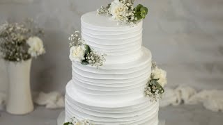 How to make a 3 tiered WHIPPED CREAM Wedding cake