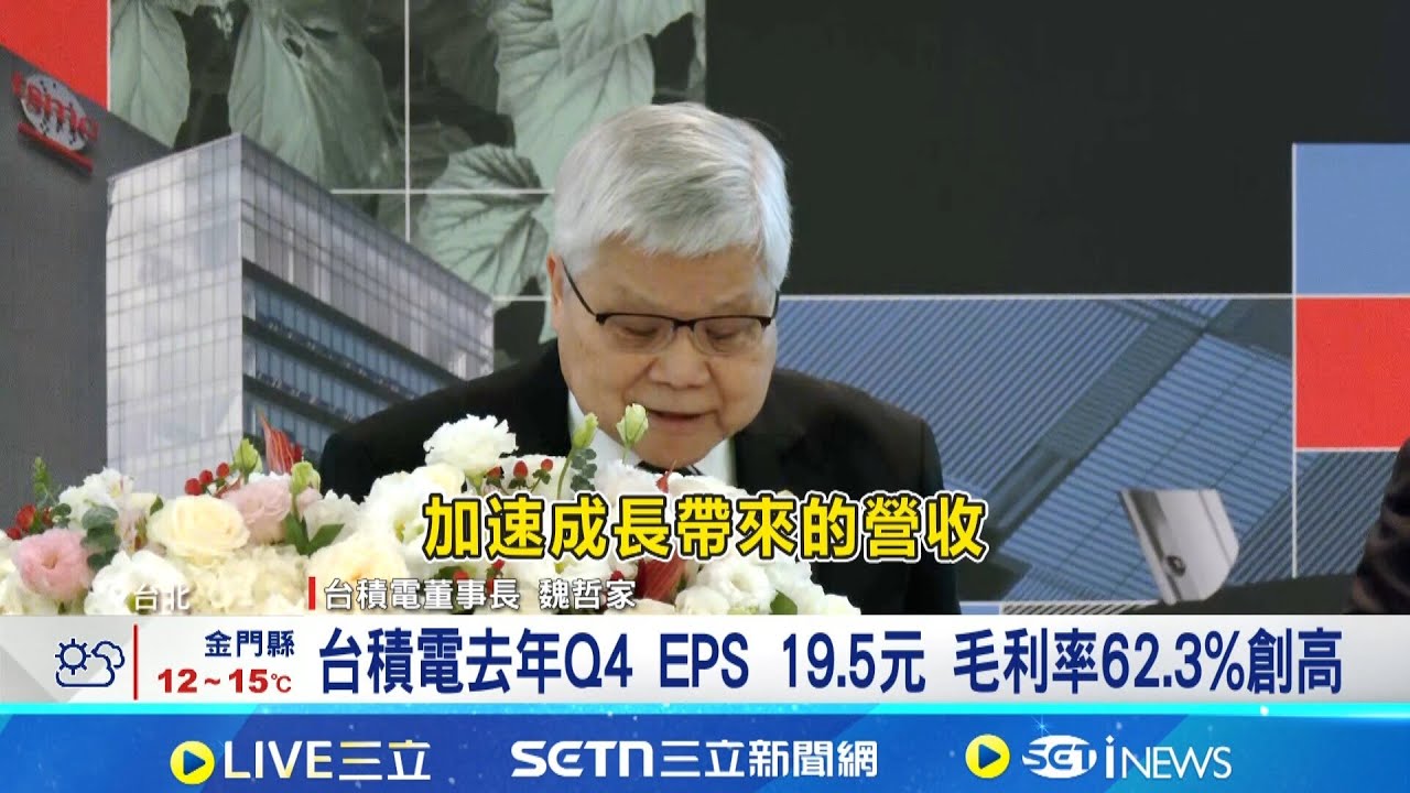 台積電賺爆! Q1毛利率上看65％.營收續創高  台積電美元營收年增30％ 魏哲家:AI需求強│記者 方昱翔 楊沚豫 徐國衡 林書賢│台灣要聞20260115│三立iNEWS