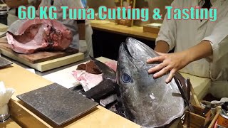 Giant 60 KG Maruro (Bluefin Tuna) Cutting & Tasting in Bangkok - Sushi Juban Phayathai