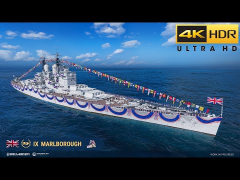 World of Warships Marlborough upcoming 0.10.11 dockyard building phase replay tier 9 bb
