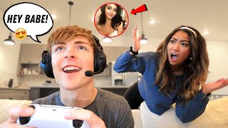 Gaming with Girls Online to See How My Girlfriend Reacts!! *BAD IDEA*