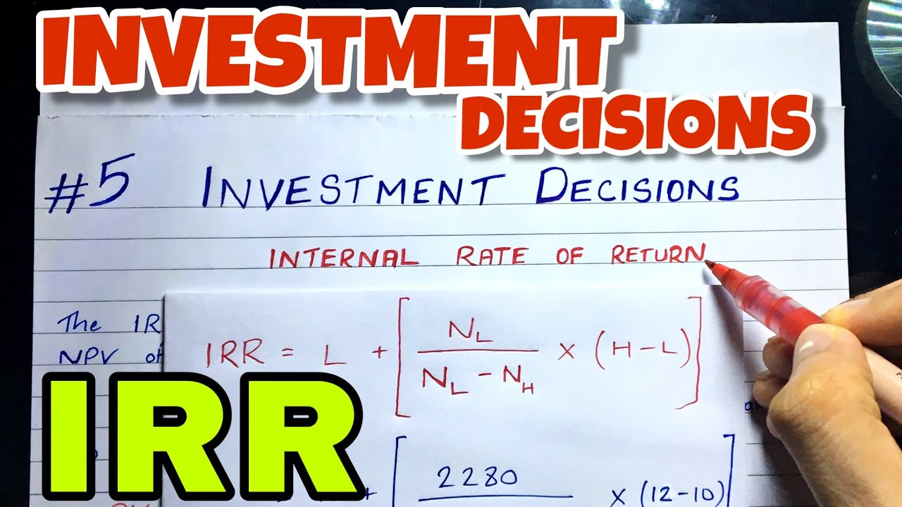 #5 Internal Rate of Return (IRR) - Investment Decision - Financial Management ~ B.COM / CMA / CA