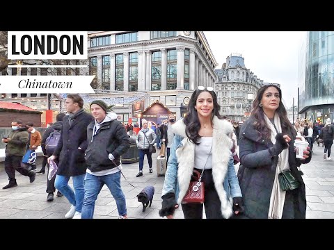 London West End Walk, Leicester Square to Piccadilly Circus via Chinatown London. 4K HDR
