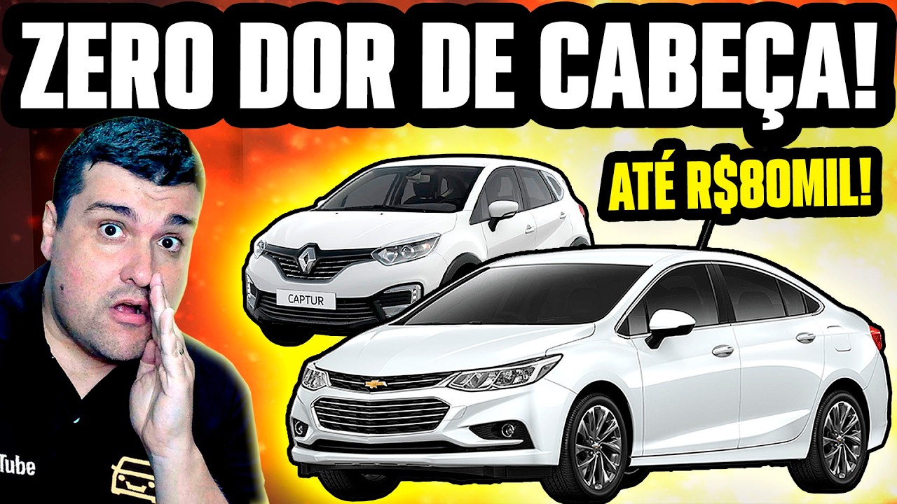 NÃO QUEBRA FÁCIL e BARATO DE MANTER: MELHORES CARROS até 80MIL REAIS! SUV, SEDÃ, HATCH e AUTOMÁTICO!