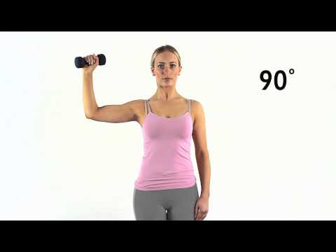 Rotator cuff 90 degrees external rotation with dumbbell