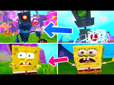 SpongeBob Battle for Bikini Bottom Rehydrated All Robot Enemies Comparison (PS4-PS2)