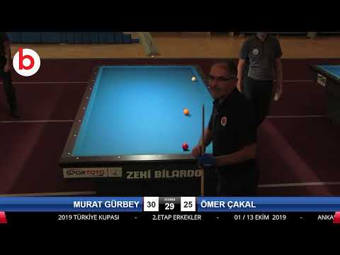 MURAT GÜRBEY & ÖMER ÇAKAL Bilardo Maçı - 2019 TÜRKİYE KUPASI 2.ETAP ERKEKLER-4.ÖN ELEME