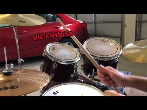 Vic Firth Drumstick Sound Comparison (5a And SD4 Custom)